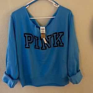 Victoria's Secret PINK Everyday Lounge Off The Shoulder Sweatshirt SIZE XL, NWT